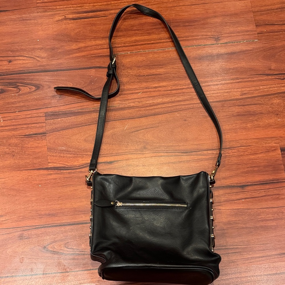 Miztique Chic Black Crossbody Bag with Stud Accents